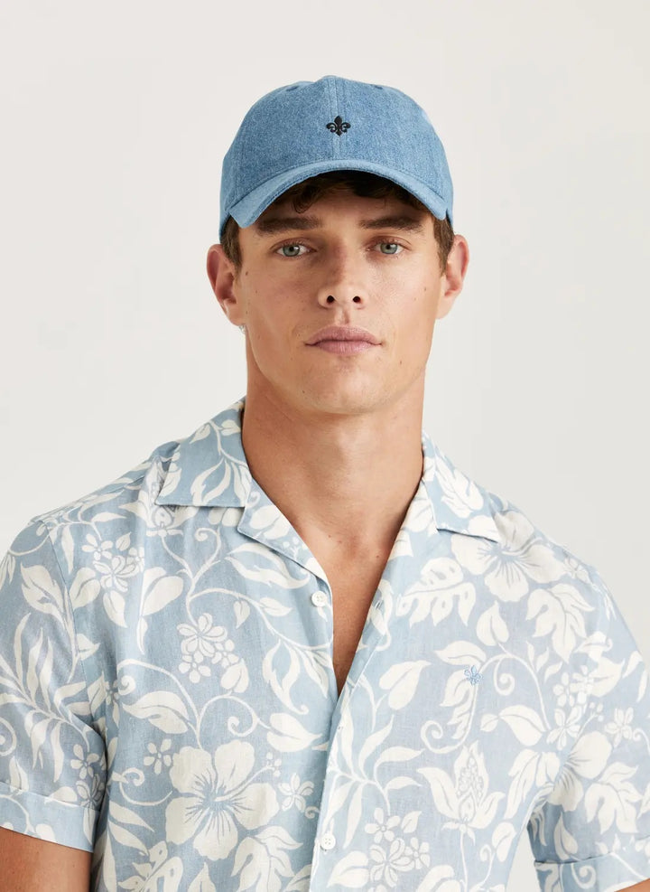 Tropical Short Sleeve Shirt-Classic Fit  Light Blue