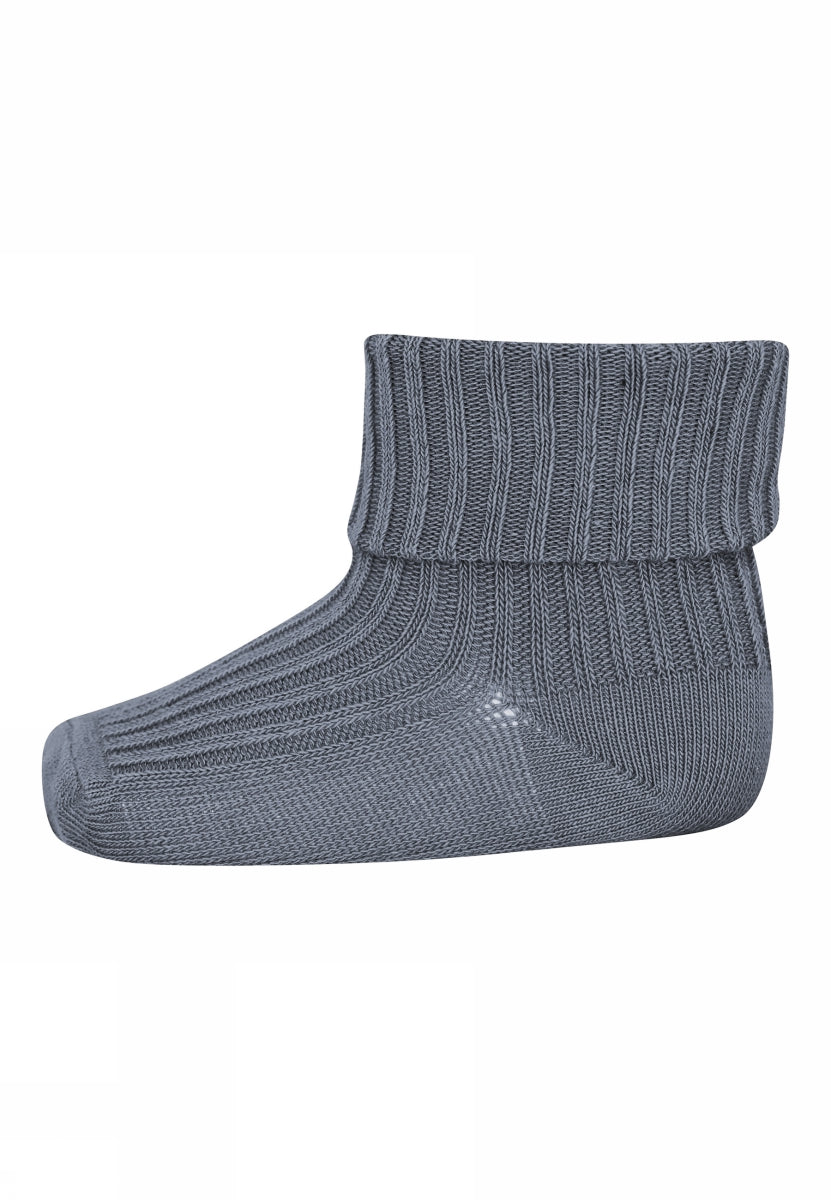 Wool rib baby socks Stone Blue