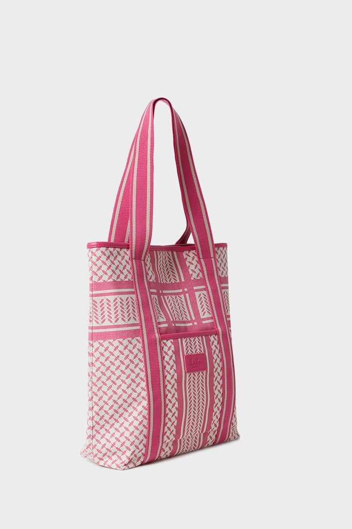 TOTE CARMELA 2.0 CANVAS HERITAGE STRIPE  Pink