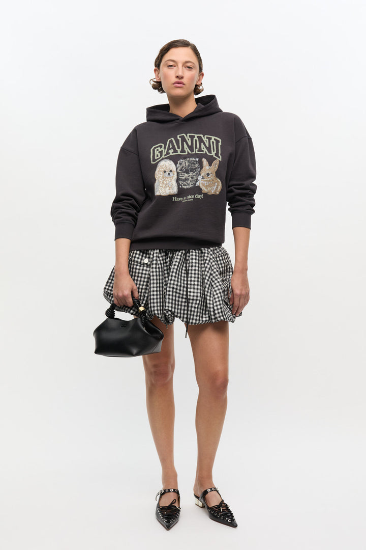 ISOLI OVERSIZE ANIMAL CROP HOODIE  Phantom 252