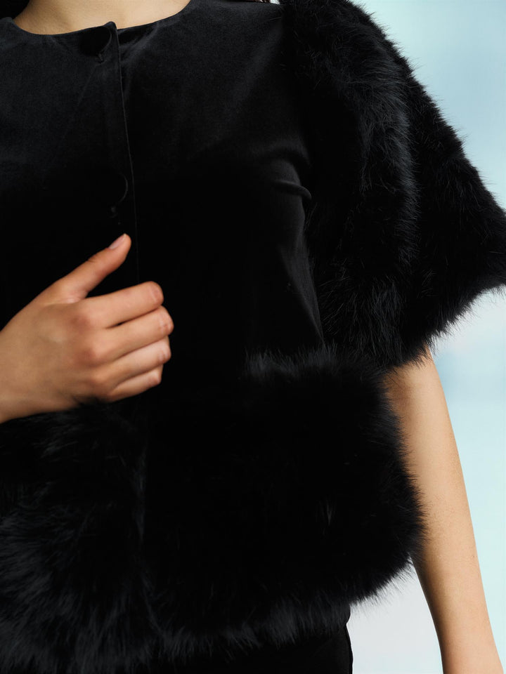 Mone velour top  Black