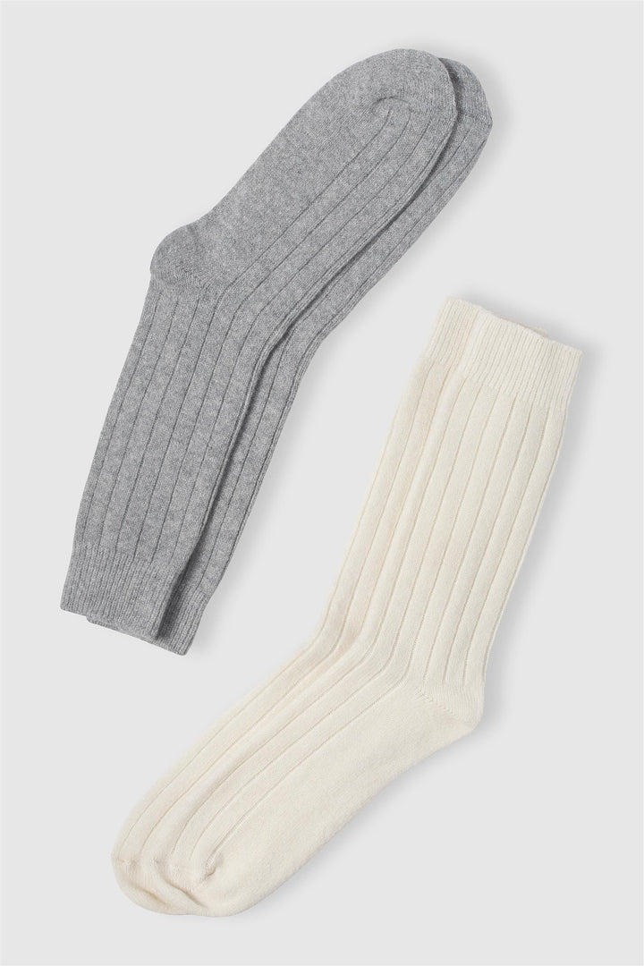 CASHMERE SOCKS, Slim  11 Off White