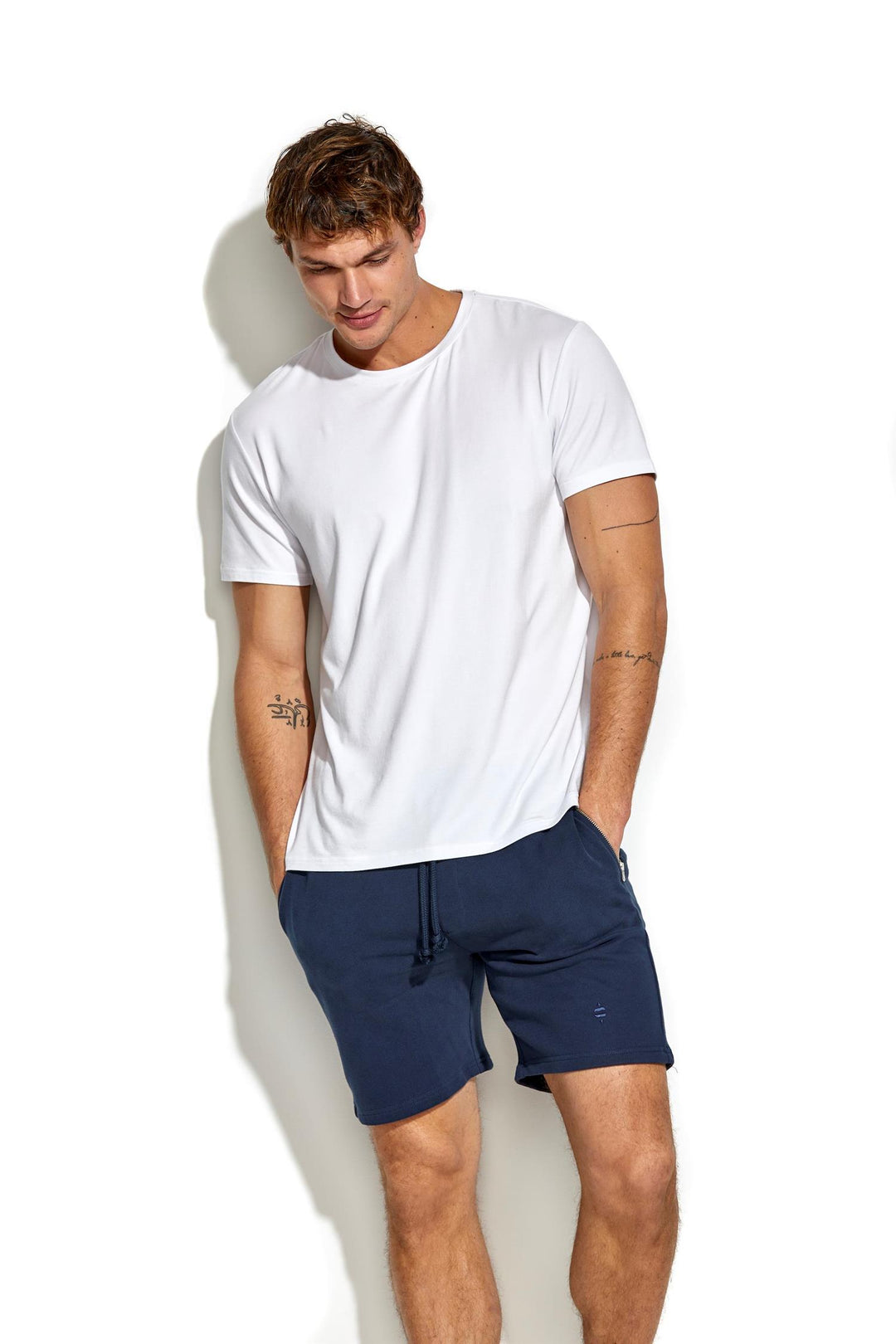 BAMBOO/COTTON TEE CREW White