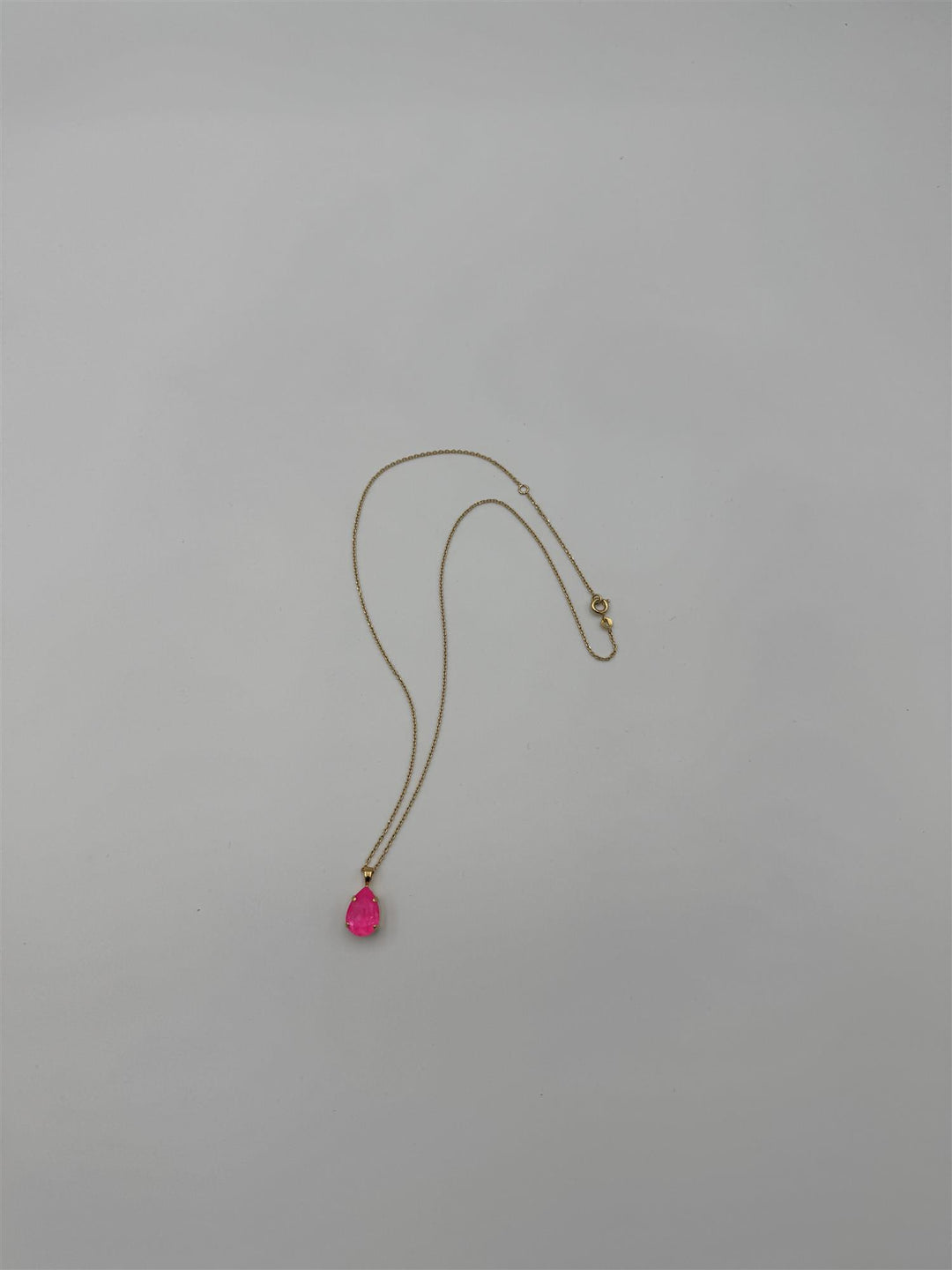MINI DROP NECKLACE GOLD  Electric Pink Ignite