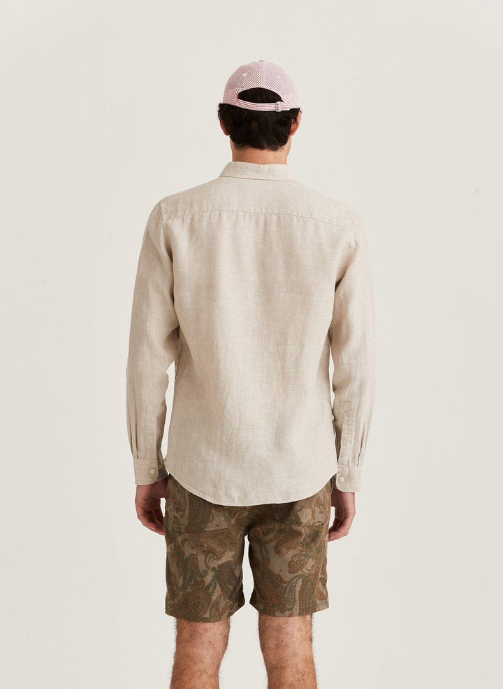 Douglas BD Linen Shirt LS  Khaki