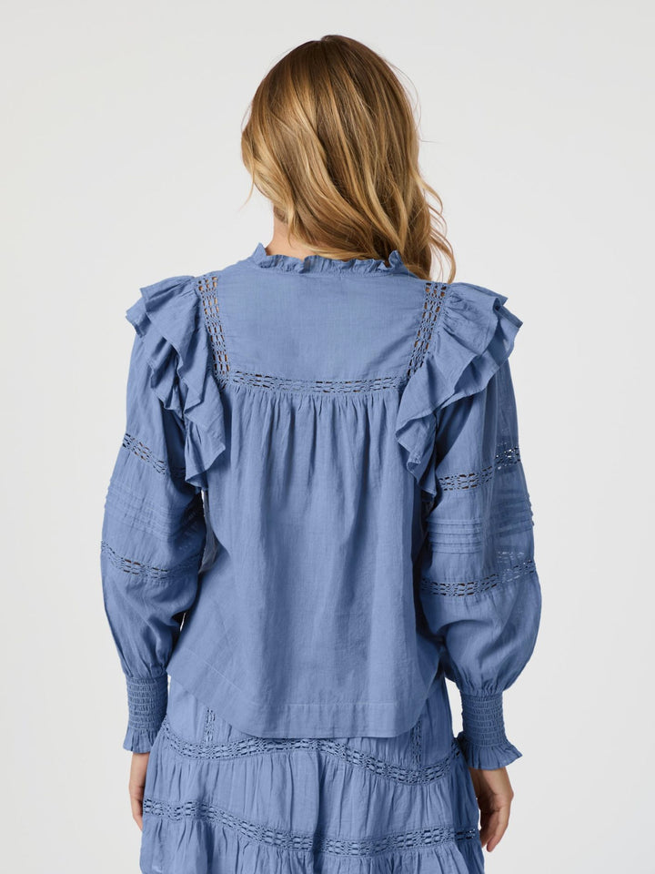 Mauri S Voile Blouse  Smoke Blue
