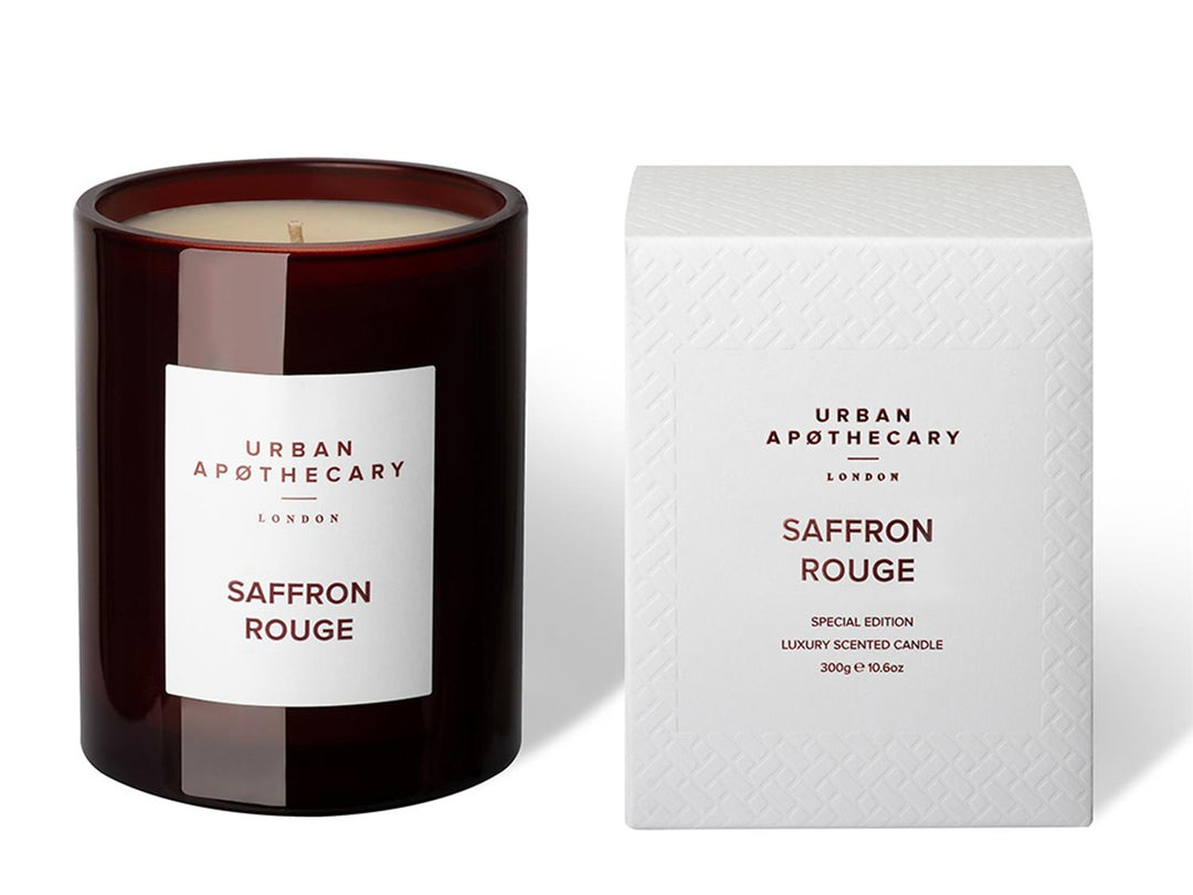RED GLASS CANDLE 300G 60T Saffron Rouge