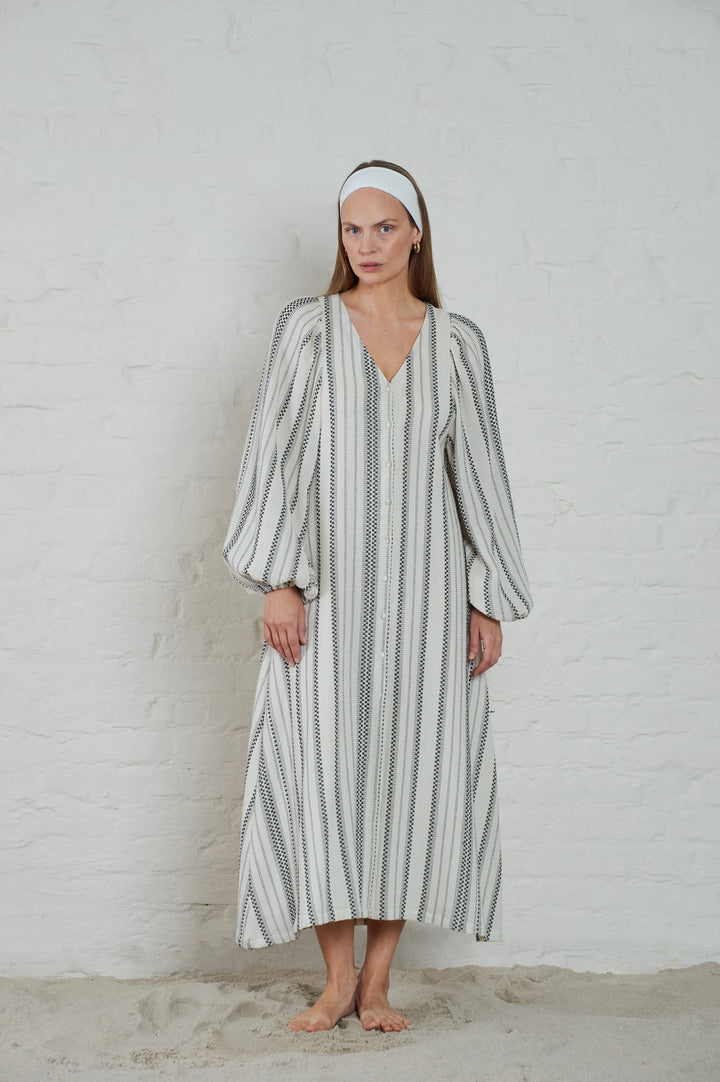 MILLA Striped Gauze  Ecru/Black
