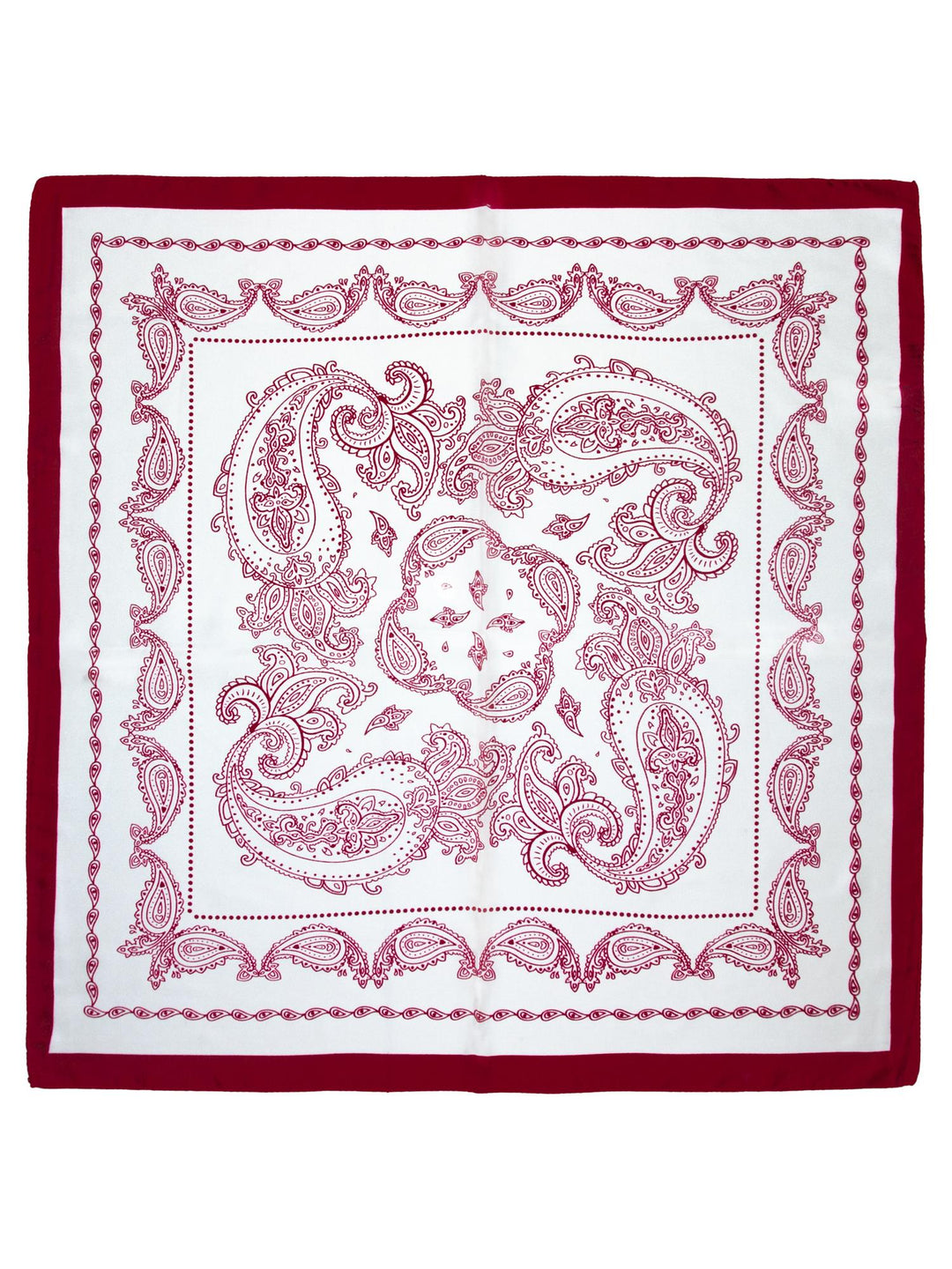 Skjerf paisley SILKE 70x70 Vinrød