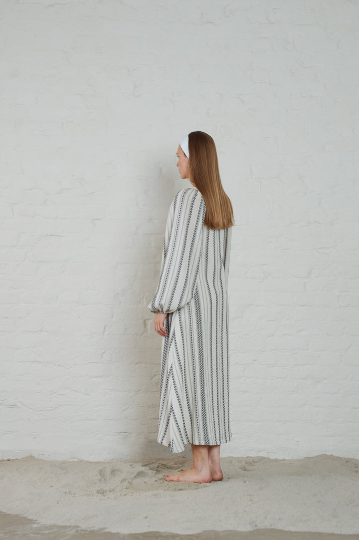 MILLA Striped Gauze  Ecru/Black