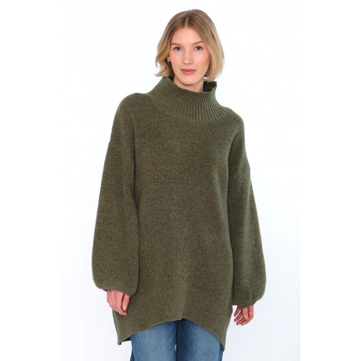 FAM Patch Long Sweater  Winter Moss