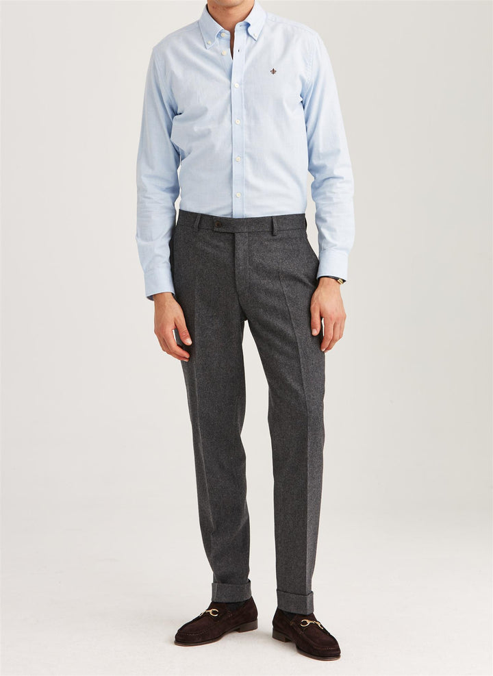 Watts Flannel Shirt-Slim Fit  Light Blue