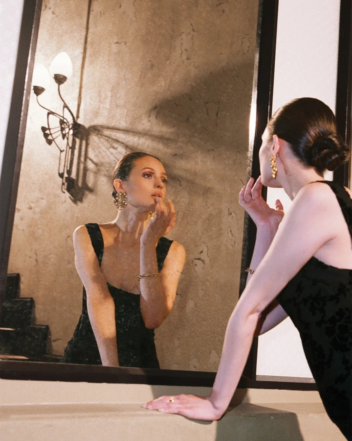 Velvet Strap Dress  Black