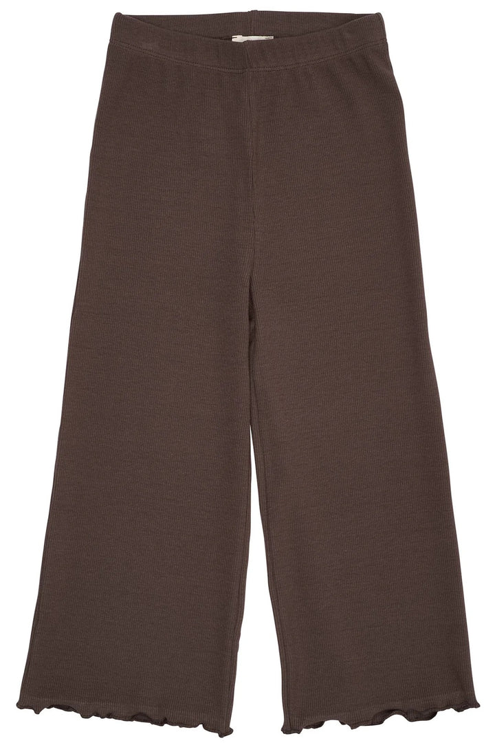 MODAL RIB WIDE  PANTS  Brun