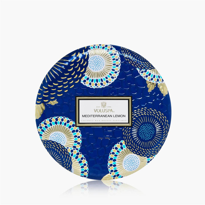 3-WICK TIN CANDLE 40 T  Mediterranean Lemon