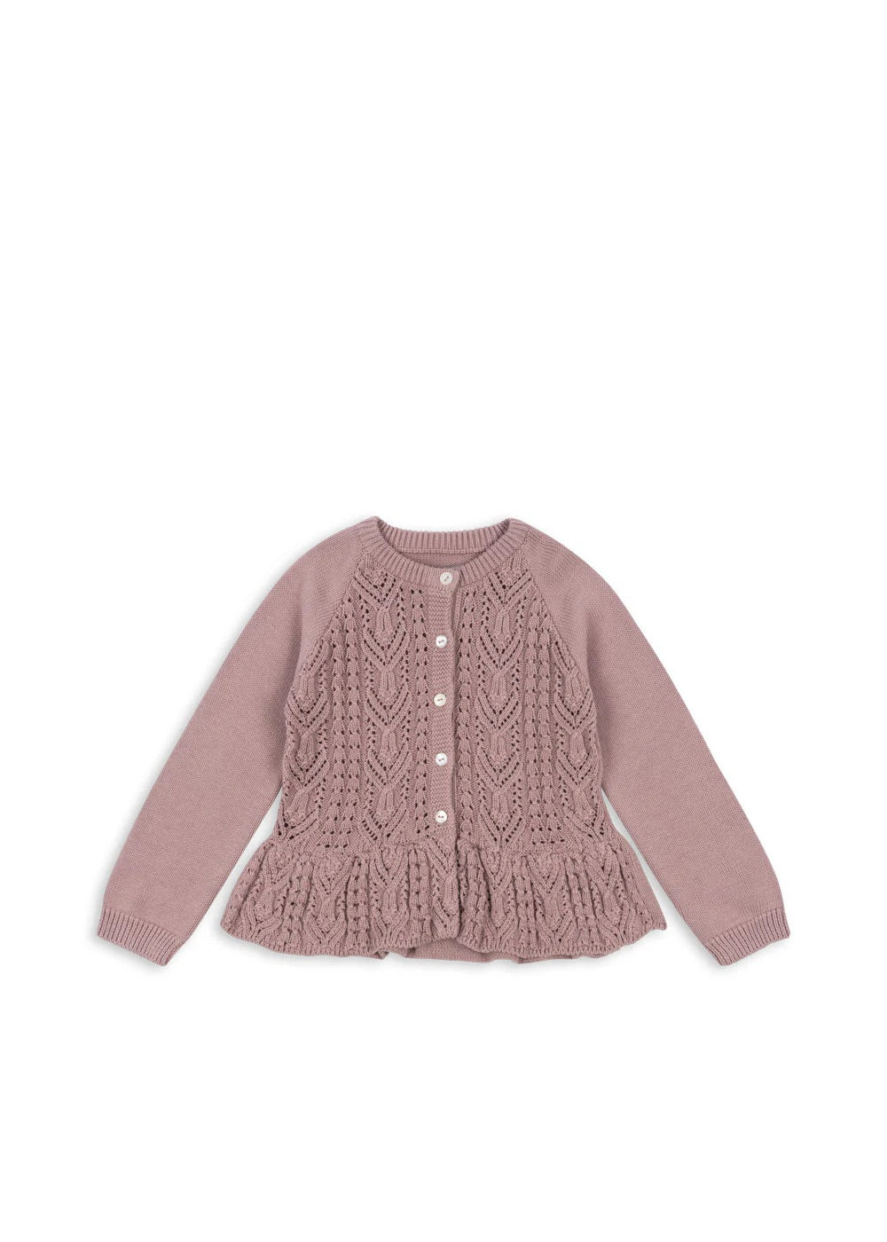 CABBY FRILL CARDIGAN GOTS Deauville Mauve