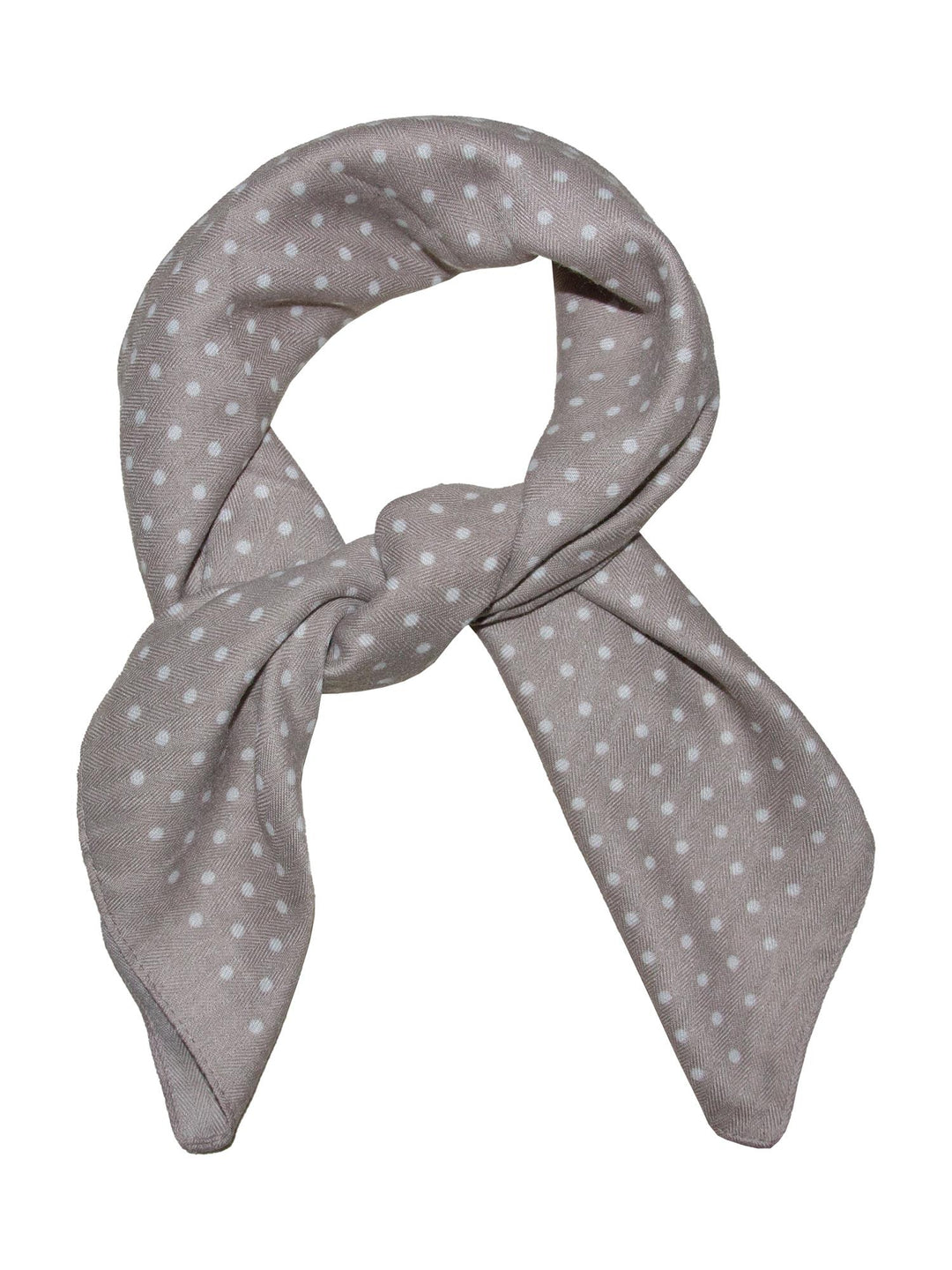 Skjerf m/prikker 65x65 Taupe