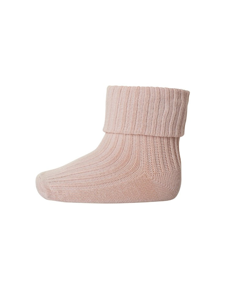 WOOL RIB BABY SOCKS  Rose Dust