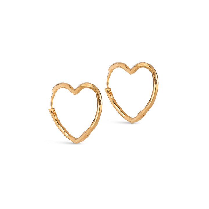 Hoops, Organic Heart Medium  Gold