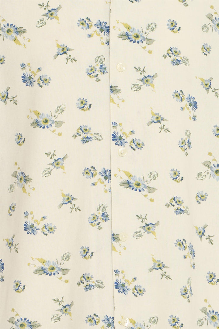 WESLEY SS RC flower printed shirt  Egret