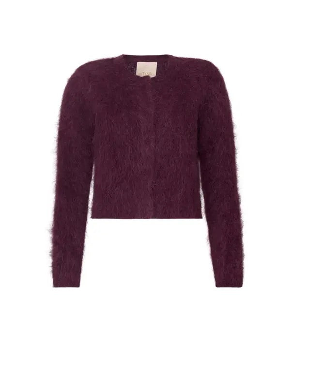 Hairy knit jacket Burgundy