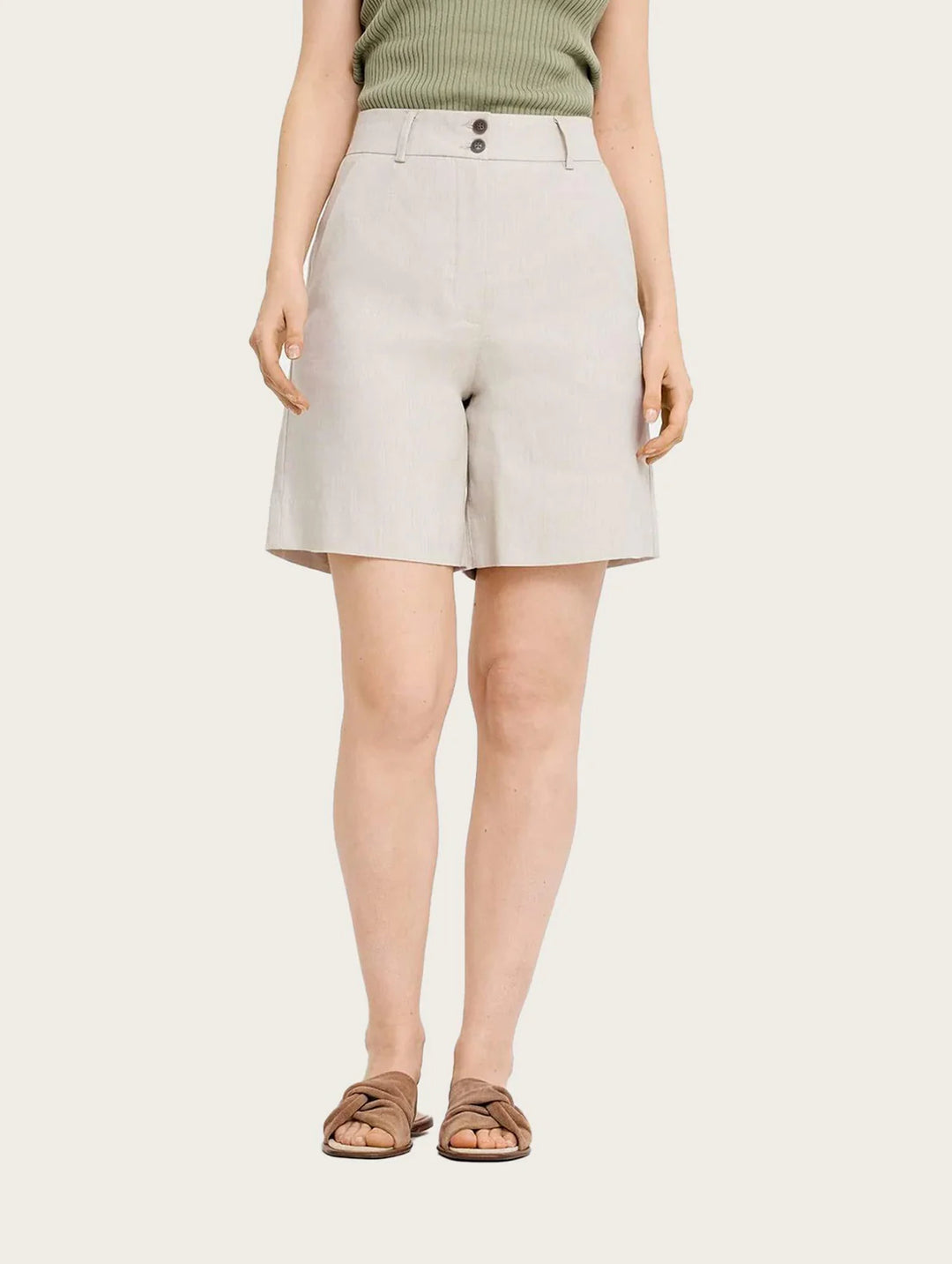 LauraFV Midi Shorts 769  Sand Linen