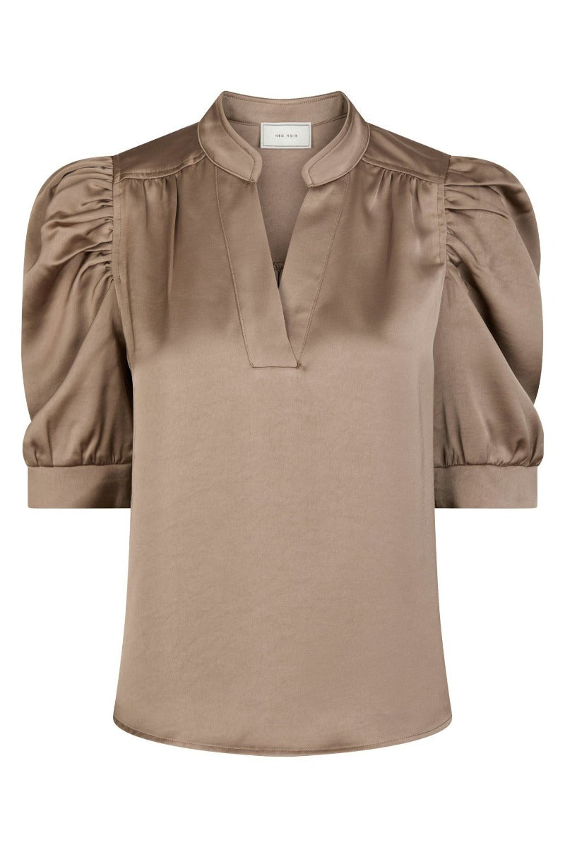 Roella Heavy Sateen Shirt Dark Taupe