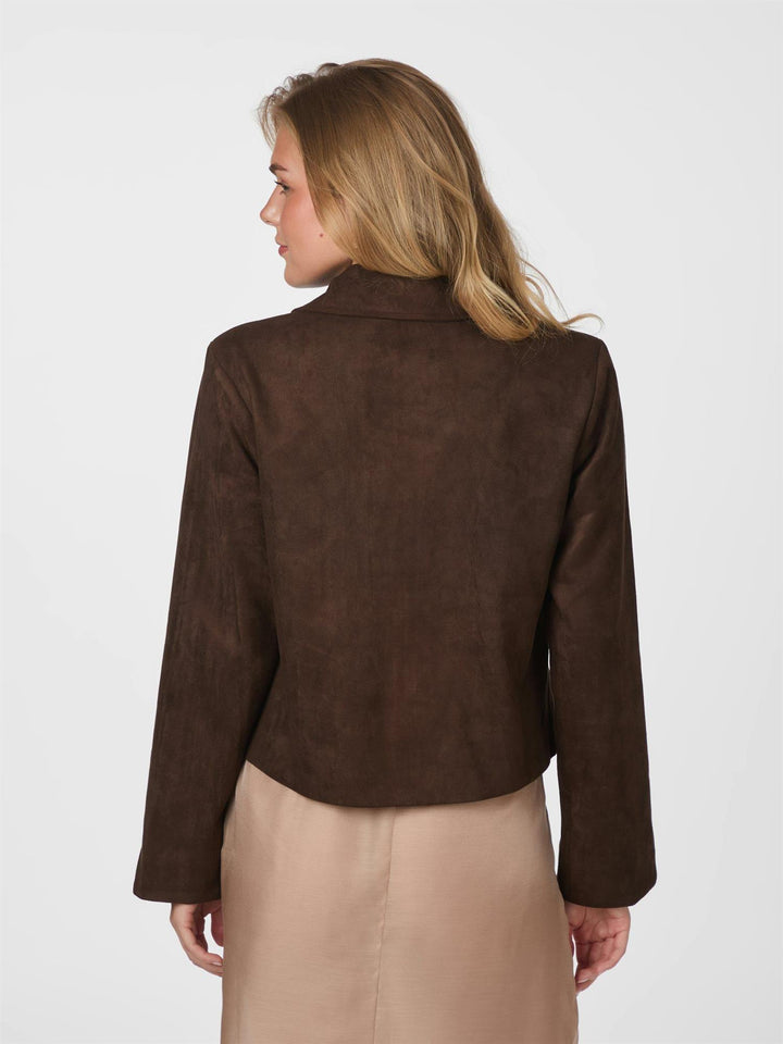 NILO FAUX SUEDE JACKET  Dk.Brown