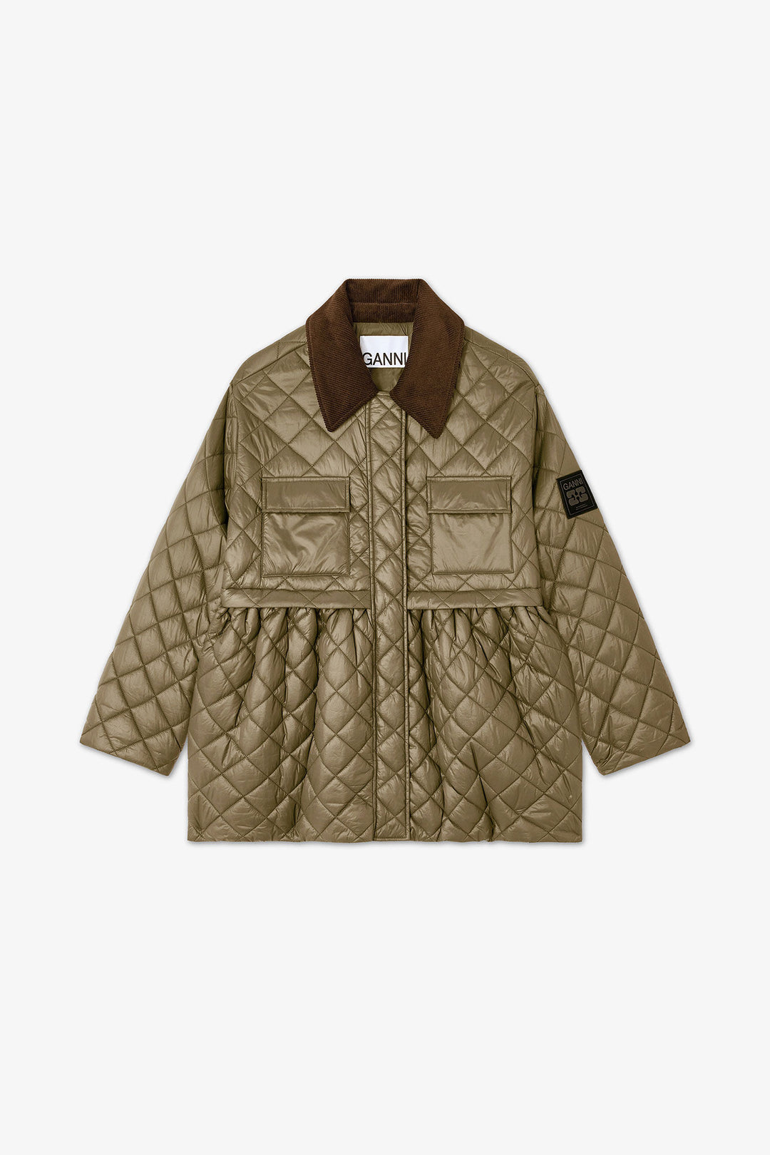 SHINY QUILT MIDI JACKET W. FLARE Kalamata 861