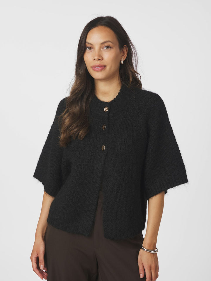 Benuta Fluffy Knit Cardigan  Black