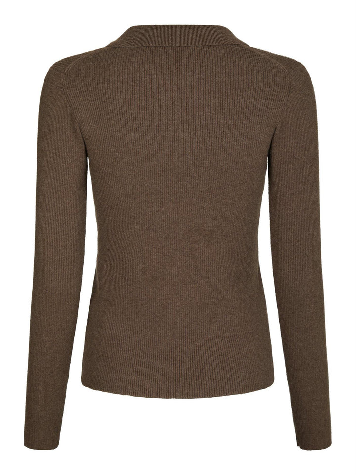 Panama knit blouse  Brown Melange