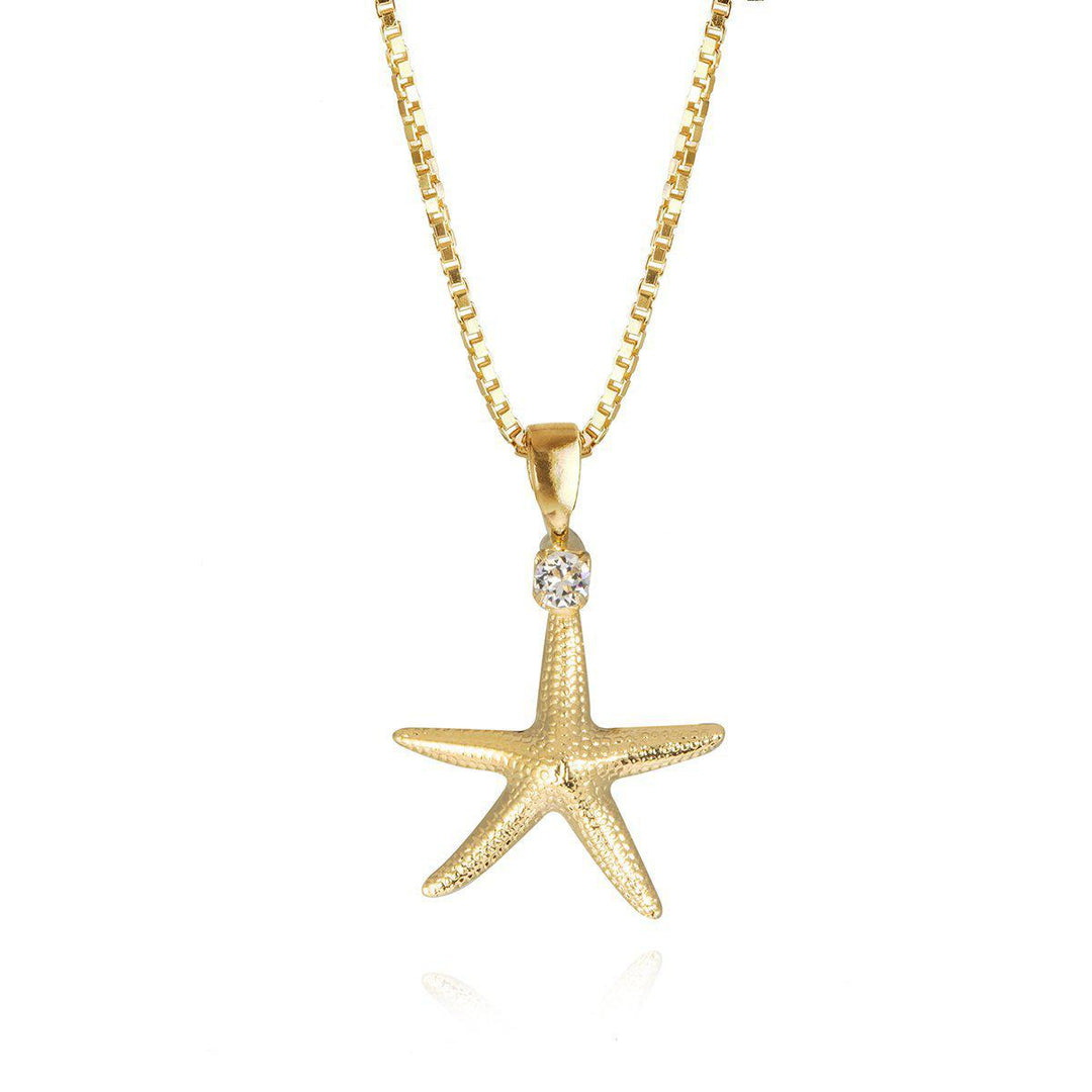 STARFISH NECKLACE GOLD Crystal