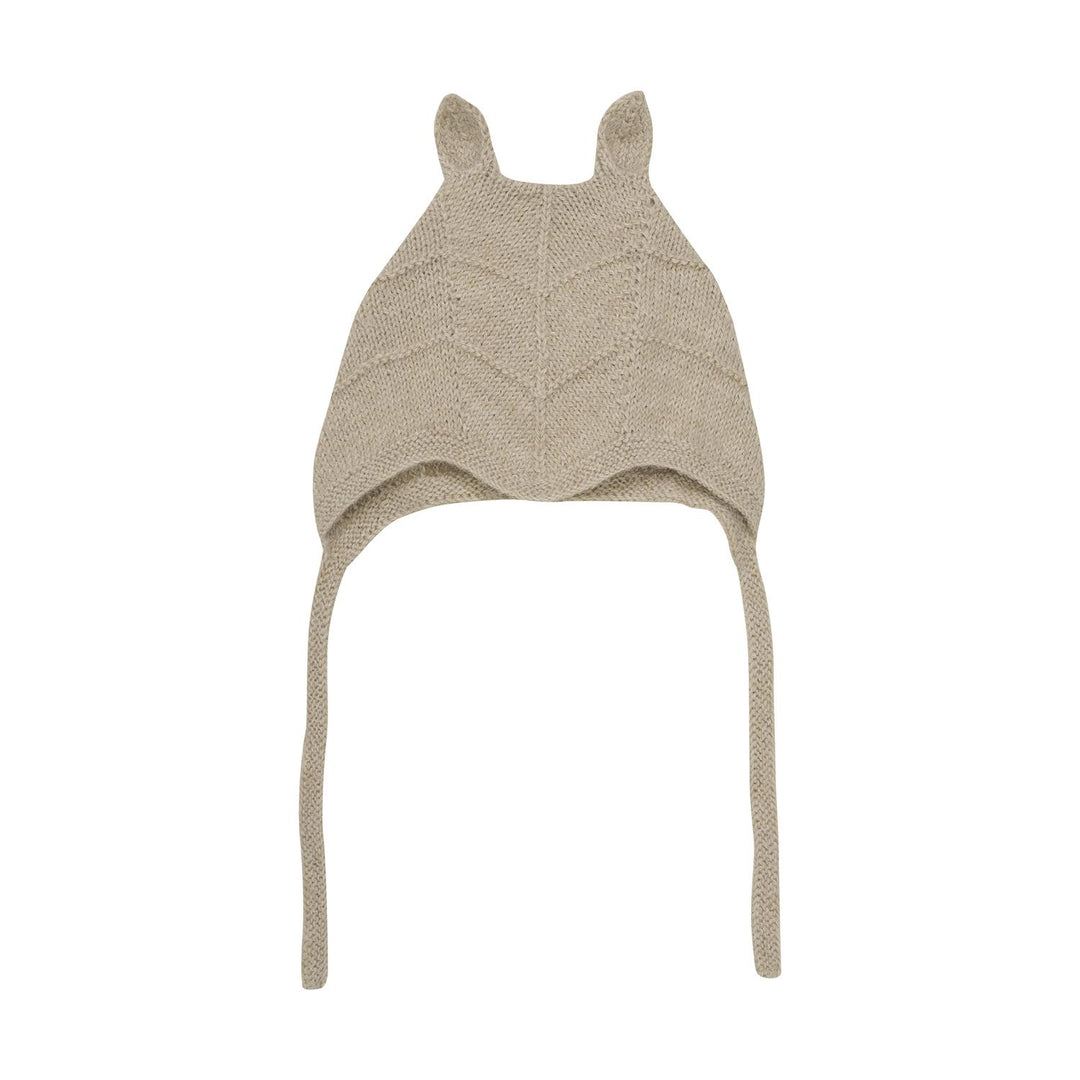 Bonnet Ears Alpaca Wool Knit  Camel Melange