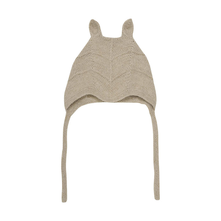 Bonnet Ears Alpaca Wool Knit  Camel Melange