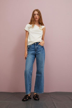 T-SHIRT IN COTONE Bone White