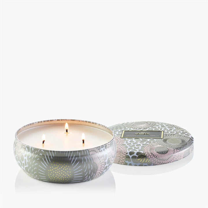 3-wick Tin Candle  Tahitian Coconut Vanilla