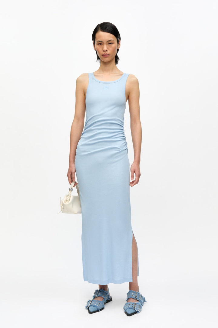 SOFT COTTON RIB TANK TOP LONG DRESS  Soft Chambray