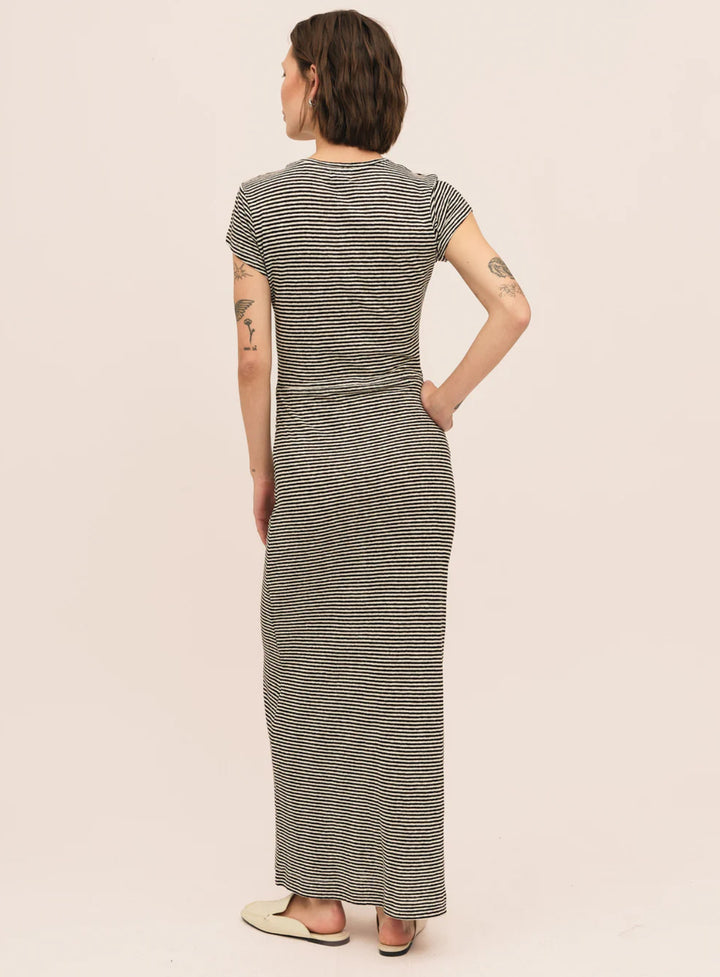 Breeze Long Tee Dress  Dream White/ Black Stripe