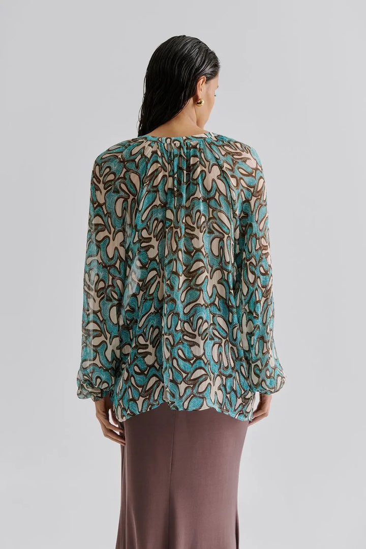Mareva chiffon blouse  Blå