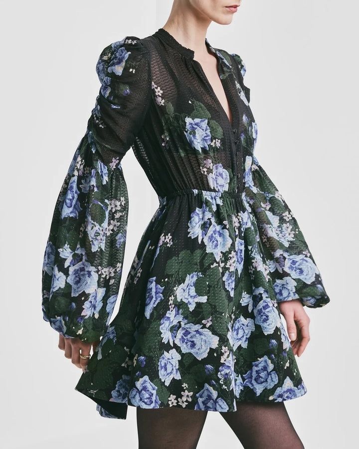 Georgette V-Neck Dress  Amadora