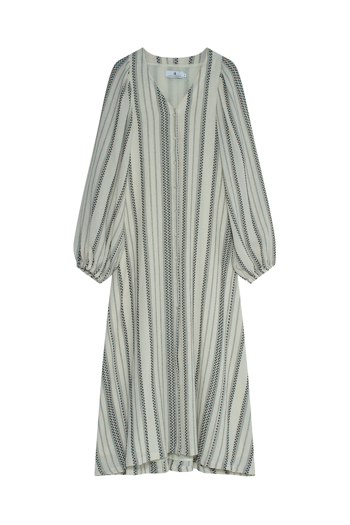 MILLA Striped Gauze  Ecru/Black