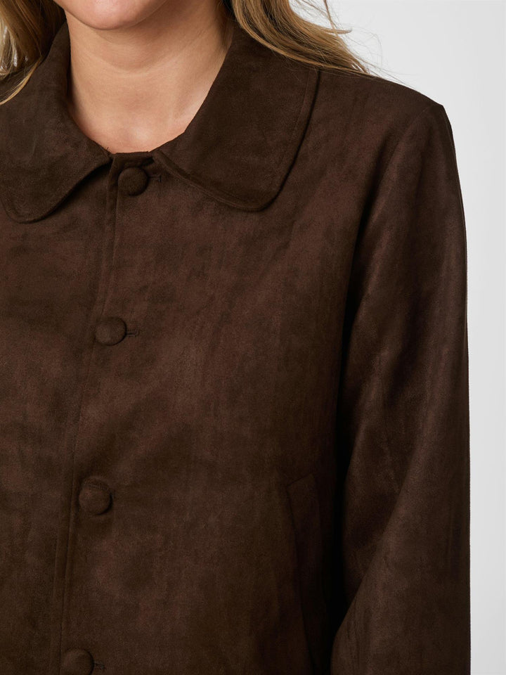 NILO FAUX SUEDE JACKET  Dk.Brown