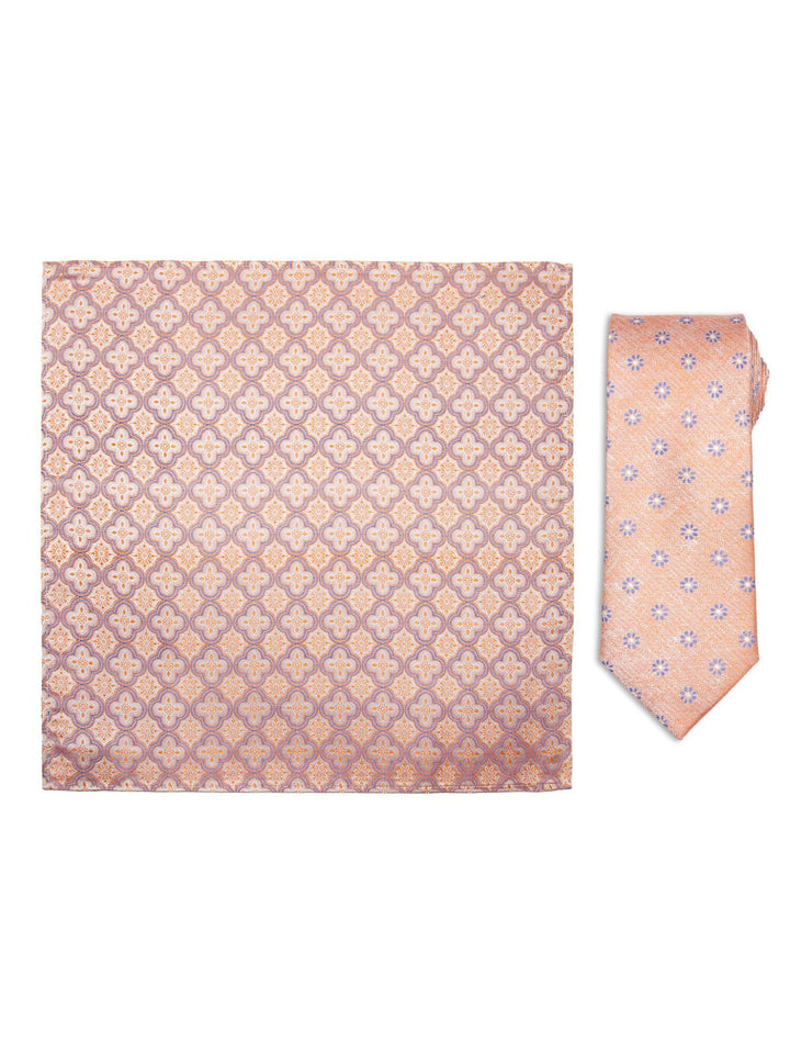Santi silkeslips med lommetørkle  Orange