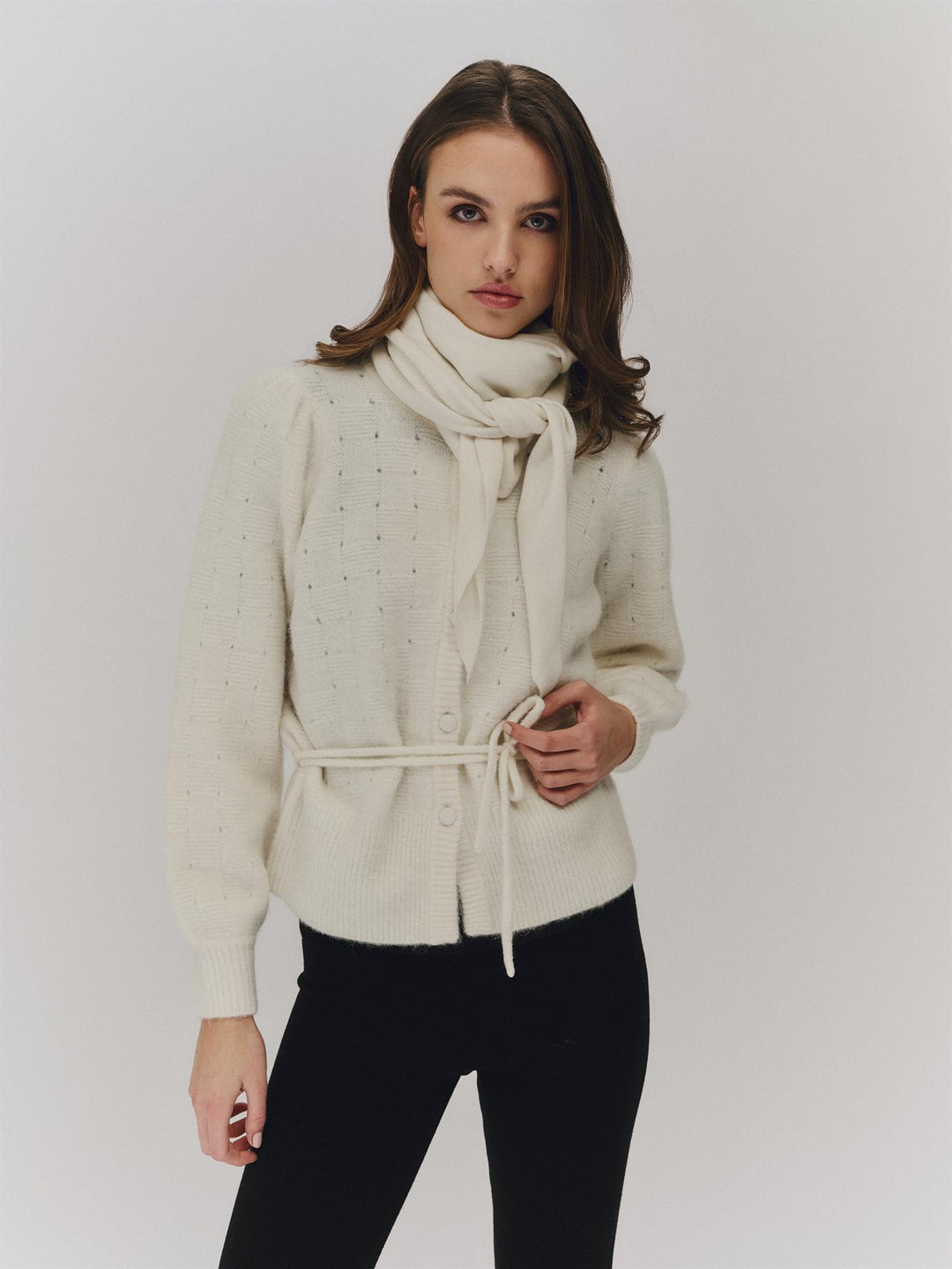 Ronja cashmere scarf Cream