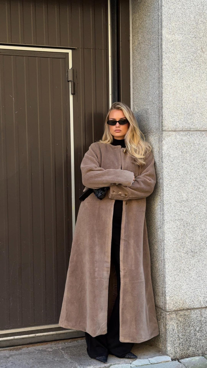 Emma Shearling Coat  Mole Brown