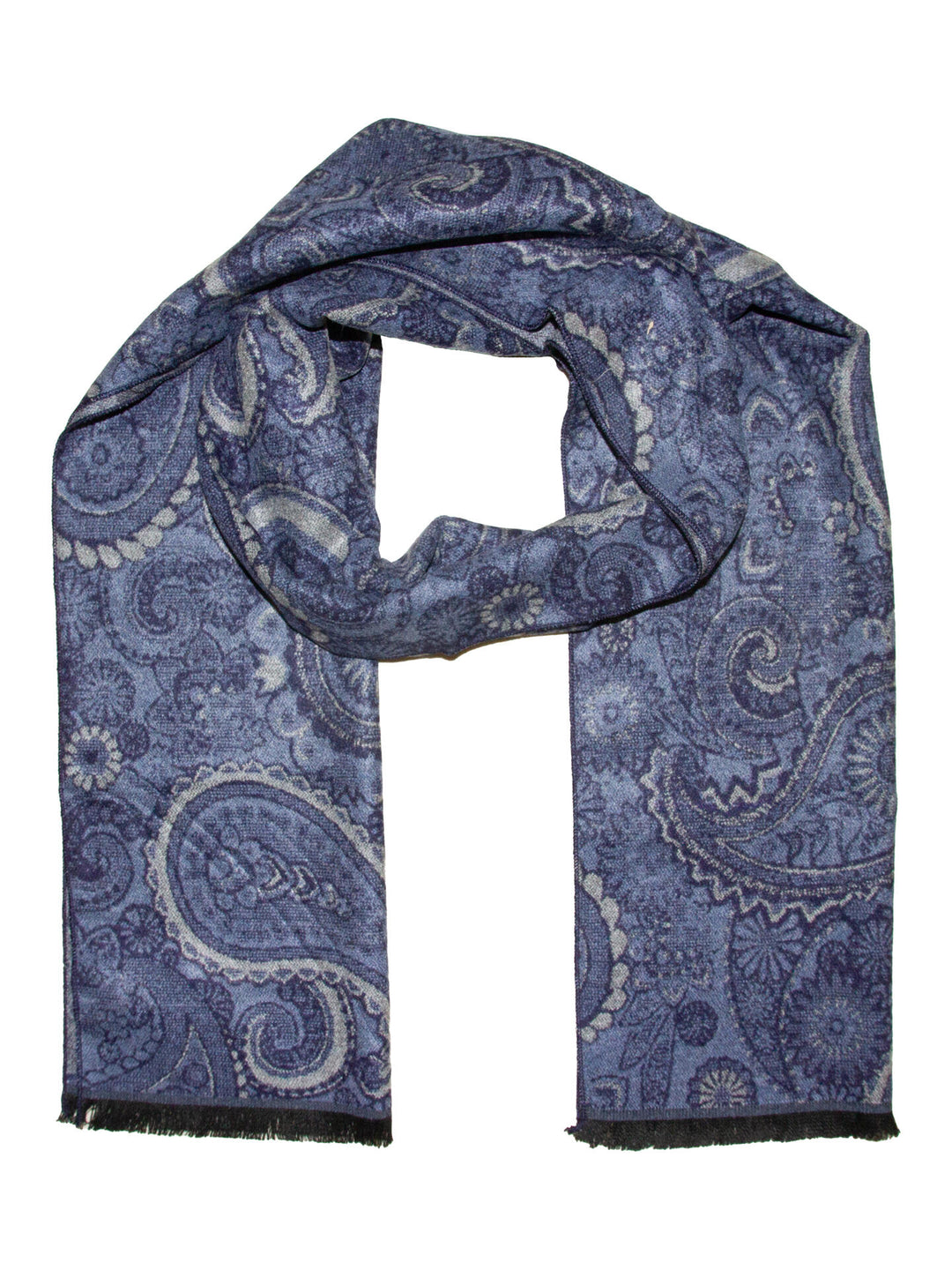 Skjerf paisley 35x180 Blå