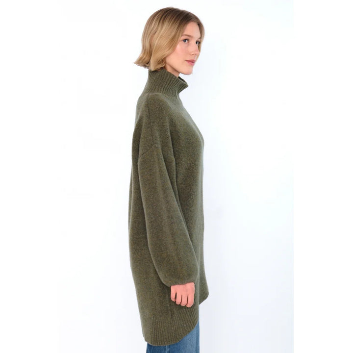 FAM Patch Long Sweater  Winter Moss