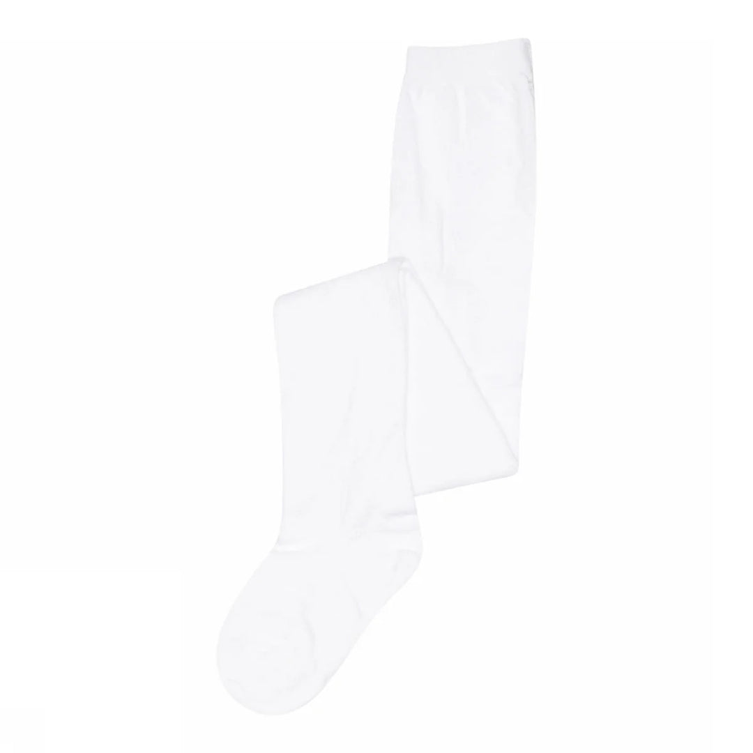 LACE COTTON TIGHTS White