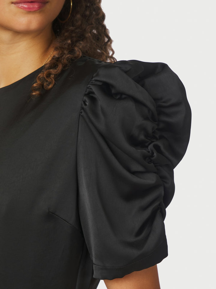 Benua Heavy Sateen Blouse  Black