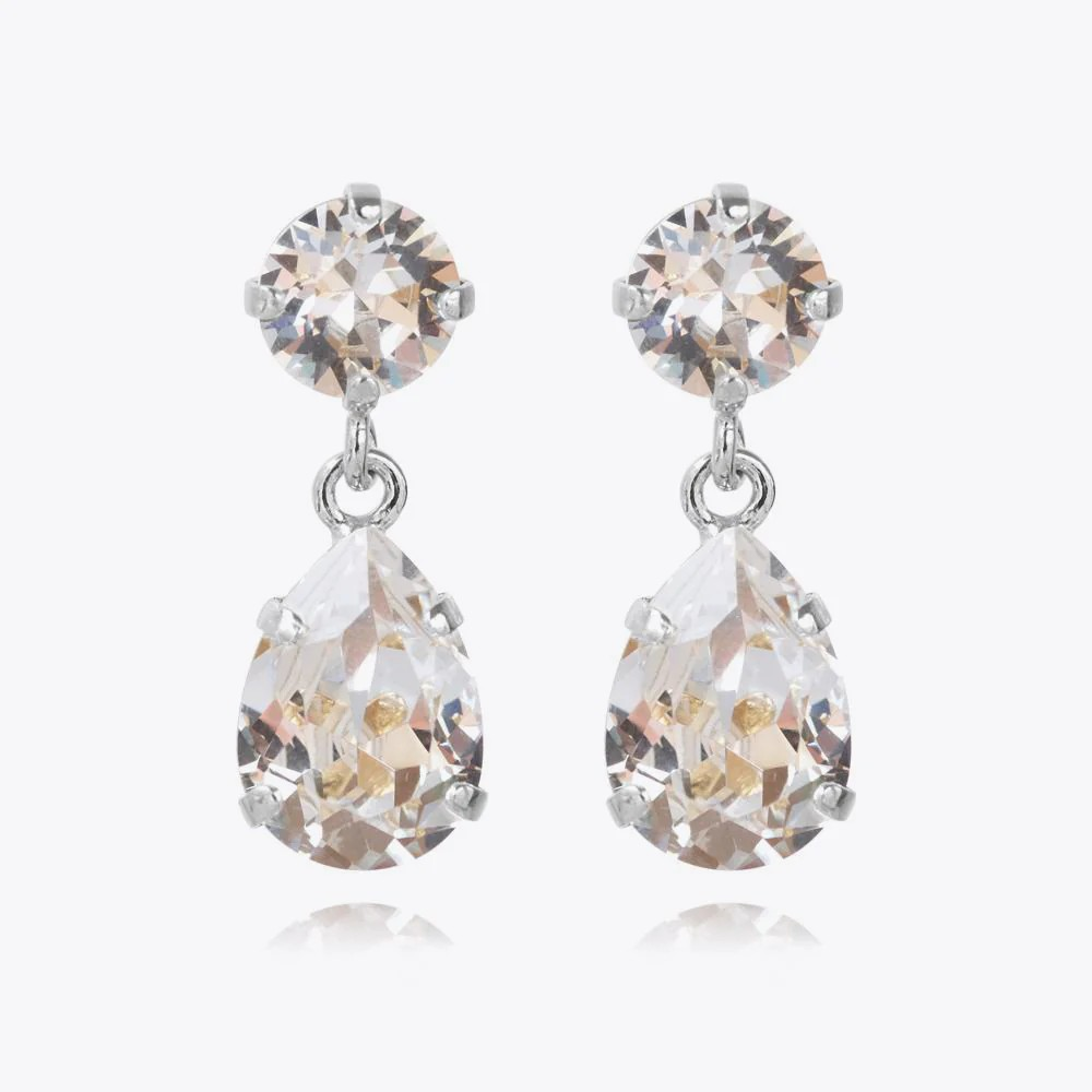 MINI DROP EARRING Rhodium Crystal